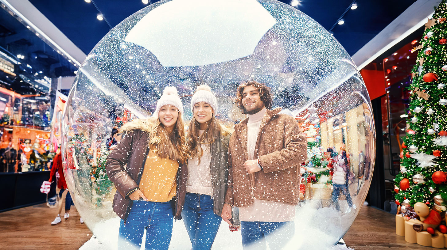 Snow globe experience